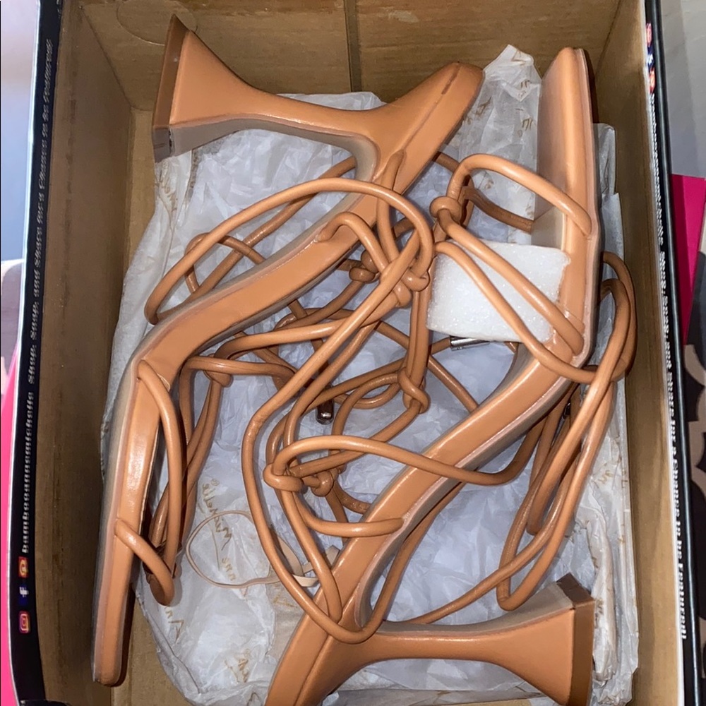 Elegant Tan Strappy Heels